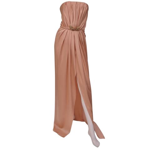 New Saint Laurent Edition Soir Strapless Nude Silk Dress Gown For Sale At Stdibs Claudette