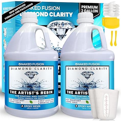 NAKED FUSION Epoxy Resin Art Resin Crystal Clear Formula 2 Gallon Kit