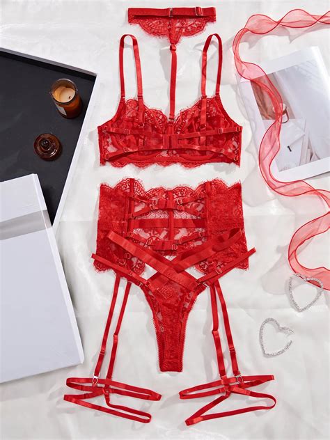 New High Quality Eyelash Lace Bra And Panty Lingerie Set With