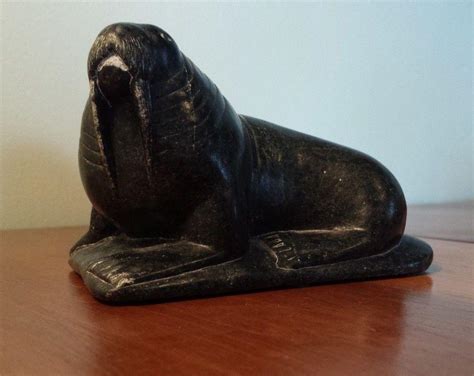 Eskimo Walrus Soapstone Carving Eskimo Art Esquimau By Levi Qumaluk