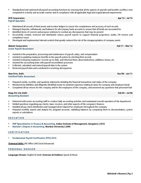 Payroll Accountant Resume Examples And Template With Job Winning Tips