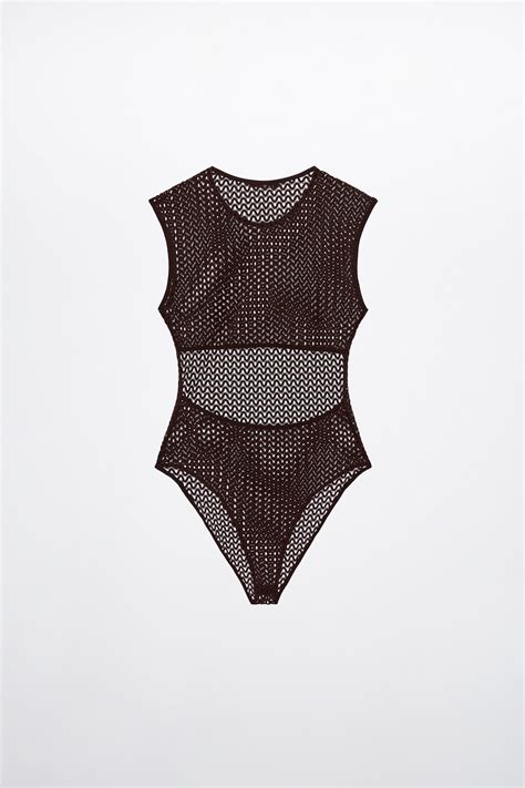 Zara Open Back Perforated Bodysuit Mall Of America®