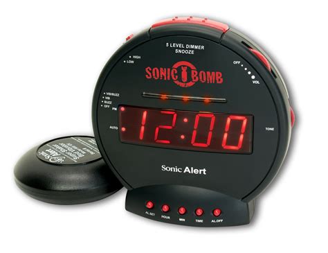 Sonic Alert + Bomb Dual Extra Loud Alarm Clock with Bed Shaker