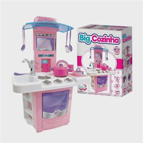 Cozinha Infantil Menina Completa Pia Fog O Forno Sai Gua Big Big Star