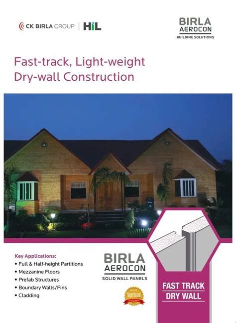 Mm Birla Aerocon Solid Wall Panels At Rs Sq Ft In