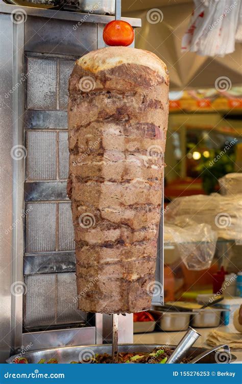 Traditional Turkish Doner Kebab Or Kebab On Metal Skewer Stock Image Image Of Delicious Meat