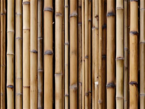 Premium Photo Golden Yellow Bamboo Texture Dried Bamboo Wall Or Fence