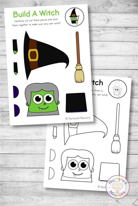 Build A Witch Craft Wicked Halloween Printable Nurtured Neurons