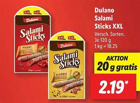 Dulano Salami Sticks XXL Angebot Bei Lidl 1Prospekte De