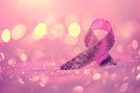 World Pink Day Concept, Glitter Pink Ribbon in Front of a Pastel Pink ...