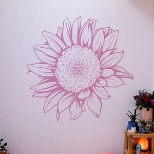 Sunflower Wall Art Nursery Wall Decor Bedroom Sunflower Wall Decal ...