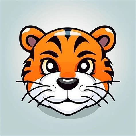 Premium Vector | Cartoon tiger face clipart vector design