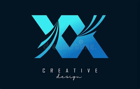 Creative Blue Letters Xx X Logo With Leading Lines And Road Concept Design Letters With