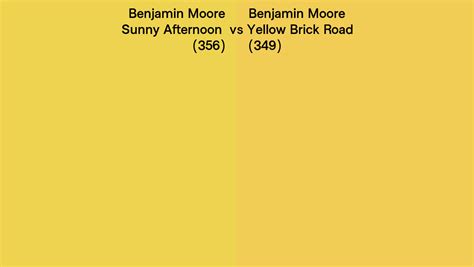 Benjamin Moore Sunny Afternoon Vs Yellow Brick Road Side By Side Comparison