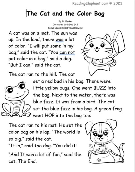 New Short Vowel Stories Reading Elephant