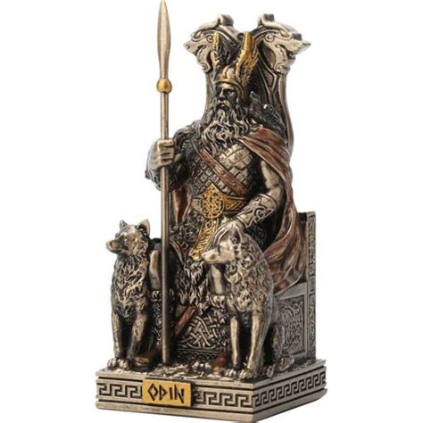 Bronze Enthroned Odin Statue