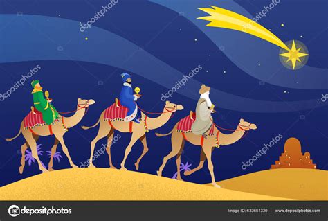 Three Wise Men Magi Three Kings Melchior Caspar Balthasar Camels Stock