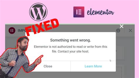 Fix Elementor Not Authorize To Read Or Write From This File