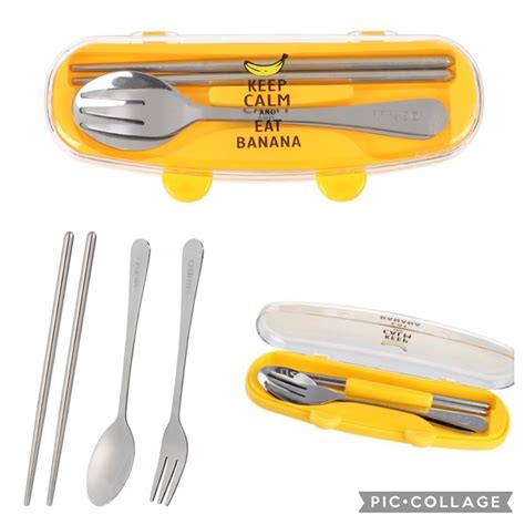 Jual Miniso Cutlery Set Yellow Sendok Garpu Sumpit Shopee Indonesia