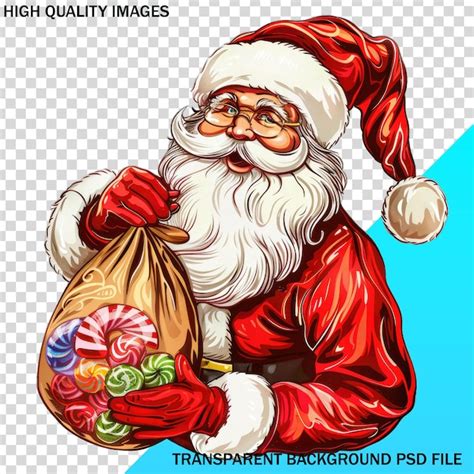 Premium PSD A Poster Of Santa Claus Holding A Bag Of Presents