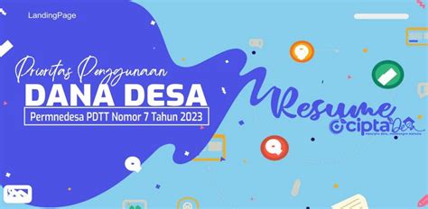 Resume Permendesa PDTT Tentang Rincian Prioritas Penggunaan Dana Desa