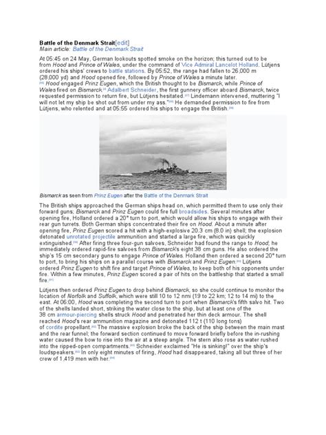 Battle of The Denmark Strait | PDF | Ships | Naval Warfare