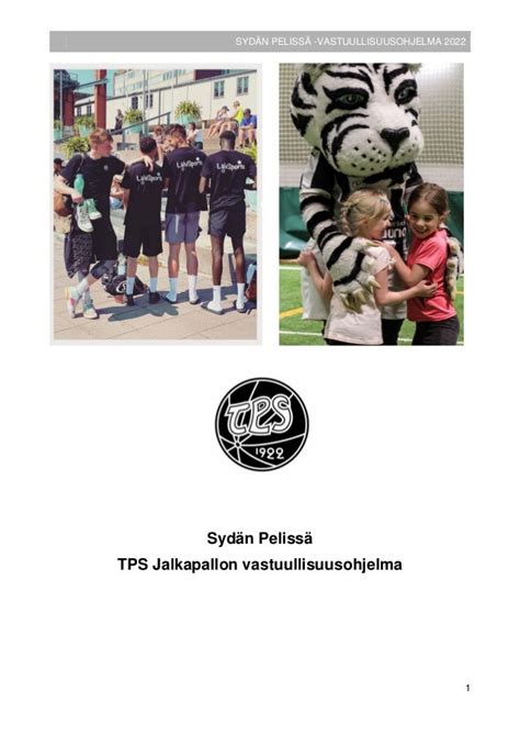 Sydän Pelissä vastuullisuusohjelma PDF