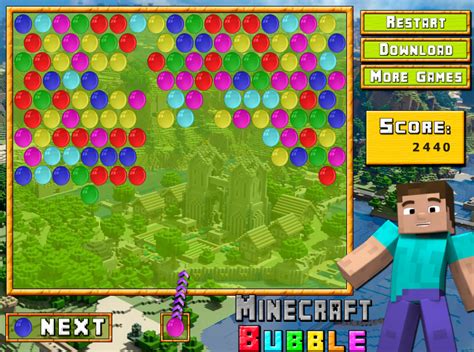 Minecraft Bubble Play Online On Flash Museum 🕹️