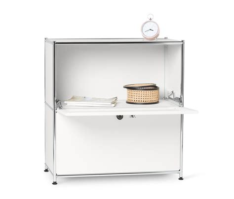 Sideboard Metall CN3 niedrig mit Klappenfächern weiss online