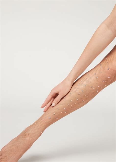 Medias De Rejilla Negras Nude O Con Brillos Calzedonia Fishnet Tights Calzedonia