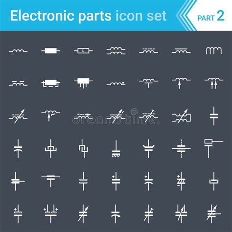 Iconos Eléctricos Y Electrónicos Símbolos Eléctricos Del Diagrama Inductores Bobinas