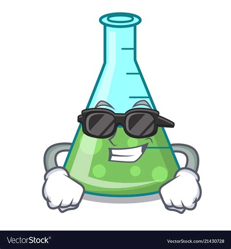 Super Cool Science Beaker Character Cartoon Vector Image