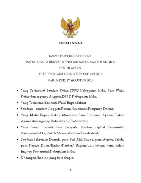 Contoh Pidato Menyambut 17 Agustus