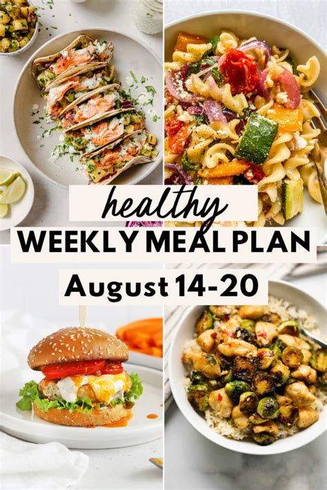 Healthy Weekly Meal Plan August Lowcalicious