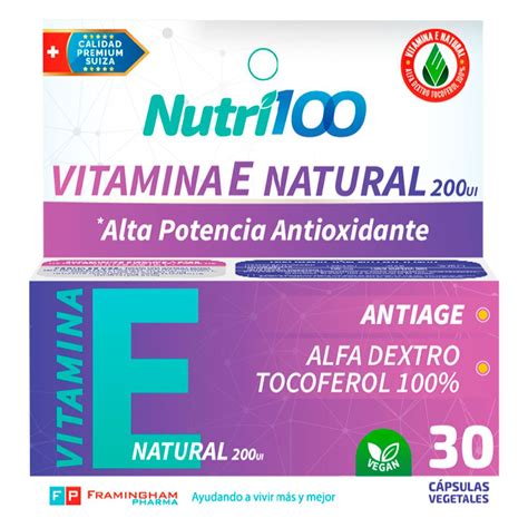 Nutri Vitamina E Natural Ui Alta Potencia Antioxidante X