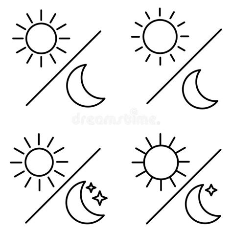 Sun Moon Icon Illustration Isolated Vector Sign Symbol Stock