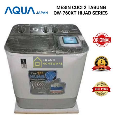 Jual MESIN CUCI 2 TABUNG 7KG AQUA QW 760XT HIJAB TWIN TUBE AQUA QW 760