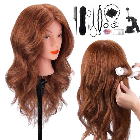 Mannequin Head With 100 Human Hair Topdirect 18 Dark Brown Real Hair Cosmetology