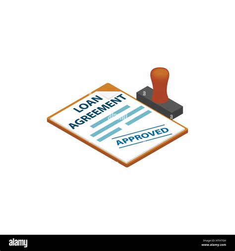 Loan Agreement With Loan Approved Stamp Icon Stock Vector Image Art