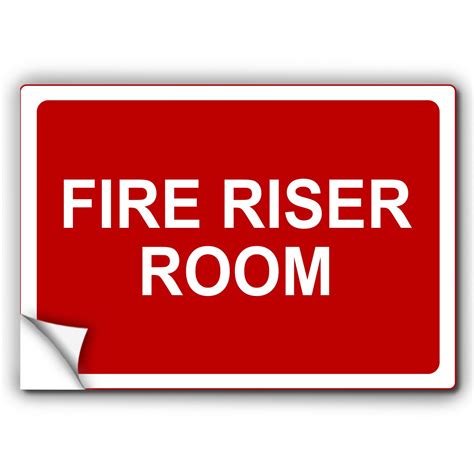 Buy Fire Riser Room 7x10 Adhesive Vinyl Sign Decal - Fire Riser Sign ...