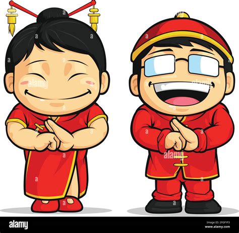 Chinese New Year Celebration Greeting Cartoon Illustration Drawing ...