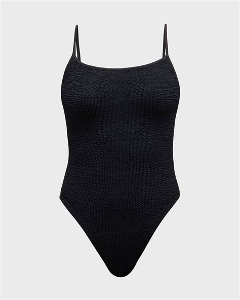 Hunza G Pamela Crinkle One Piece Swimsuit Neiman Marcus