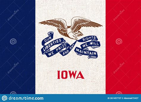 Flag of American State Iowa. Symbol of Iowa. Fabric Texture Stock Image ...