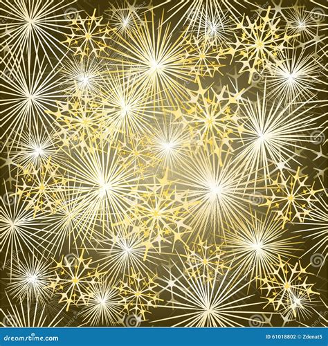 New Year Seamless Texture Fireworks Gold Background Vector Stock Vector