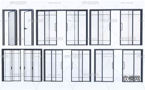 现代玻璃推拉门厨卫门su模型下载id12097307sketchup模型下载 欧模网