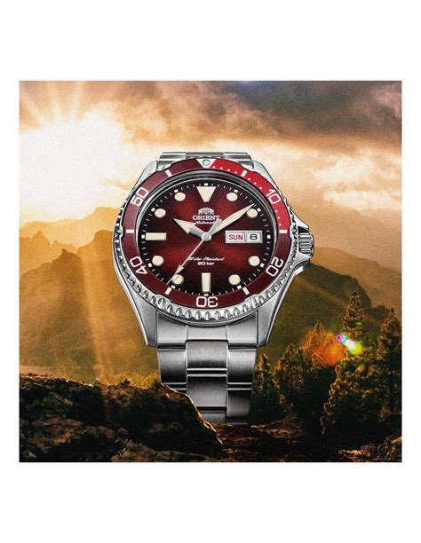 Reloj Autom Tico Buceo Hombre Orient Kamasu Ra Aa R Dial Rojo Mm