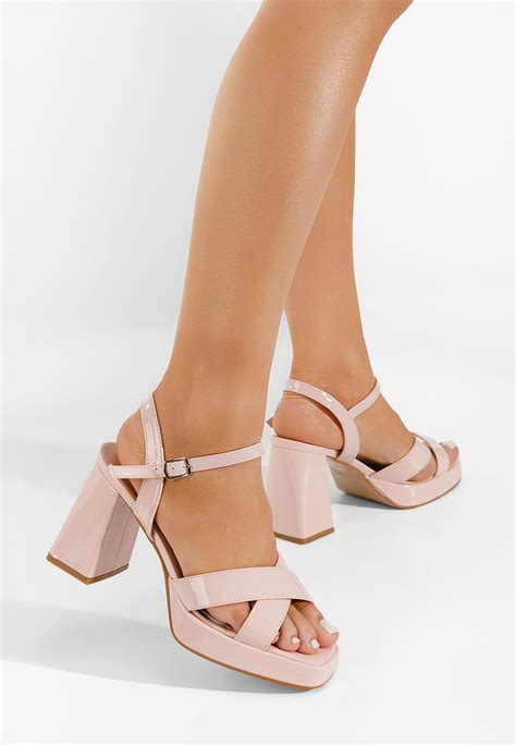 Sandali Con Tacco Largo Heidi Nude Zapatos