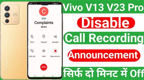 Vivo V V Pro Disable Call Recording Announcement How To Off Call