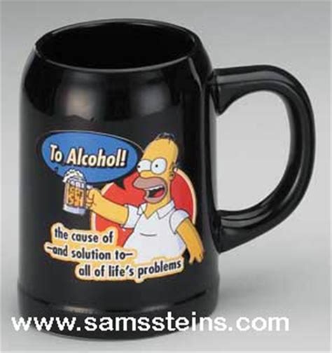 Simpsons To Alcohol Black Mug