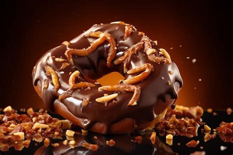 Premium AI Image Pretzel Dipped In Chocolate Tasty Dessert Background